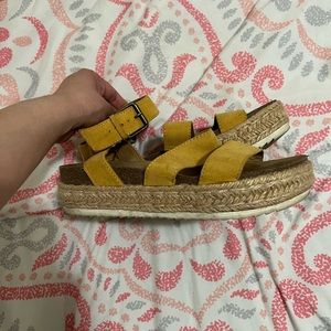 yellow espadrille sandals